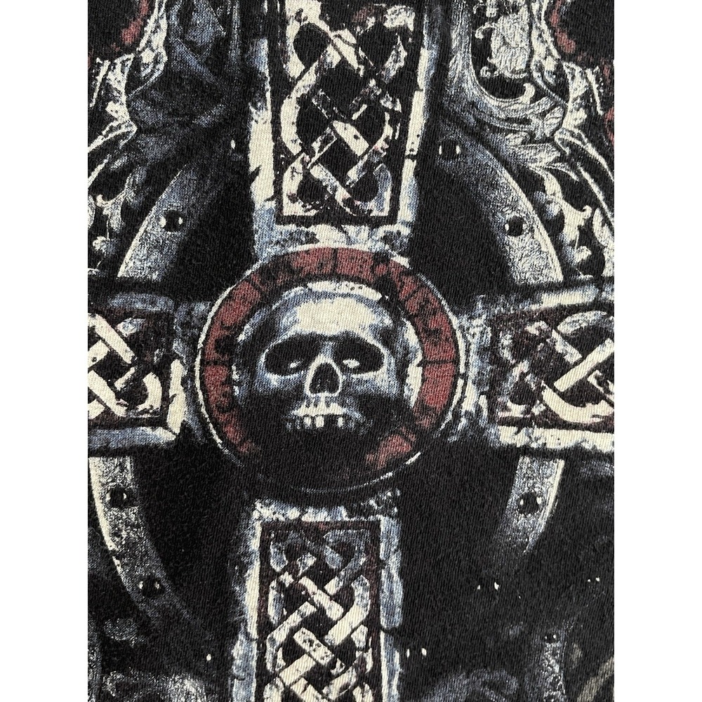 Nobility Skull Cross T Shirt Mens L Y2K Style Street Grunge Goth Punk Cyber-READ